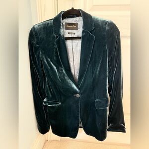 Massimo Dutti Teal Velvet Blazer